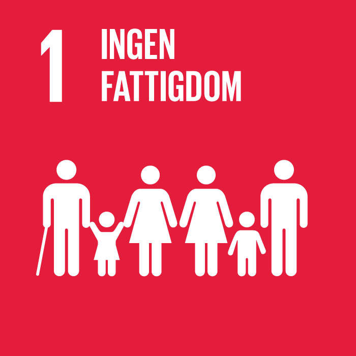  Symbol för mål nummer 1 ingen fattigdom i Agenda2030