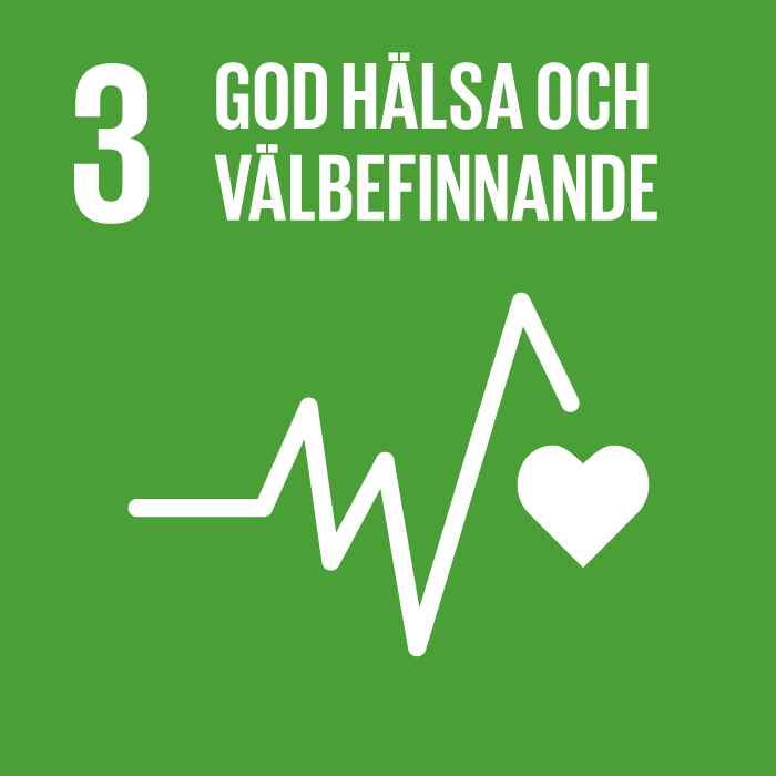  Symbol för mål nummer 3 god hälsa och välbefinnande i Agenda2030