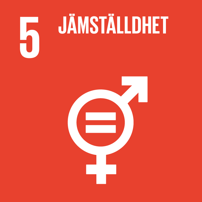  Symbol för mål nummer 5 jämställdhet i Agenda2030