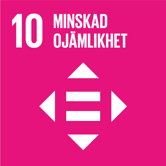  Symbol för mål nummer 10 minskad ojämlikhet i Agenda2030