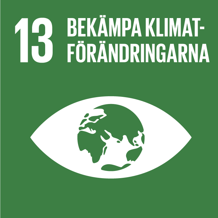 Symbol för mål nummer 13 bekämpa klimatförändringarna  i Agenda2030